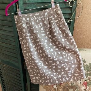 Boden Cotton/Linen Skirt, 2R, Taupe/Cream
